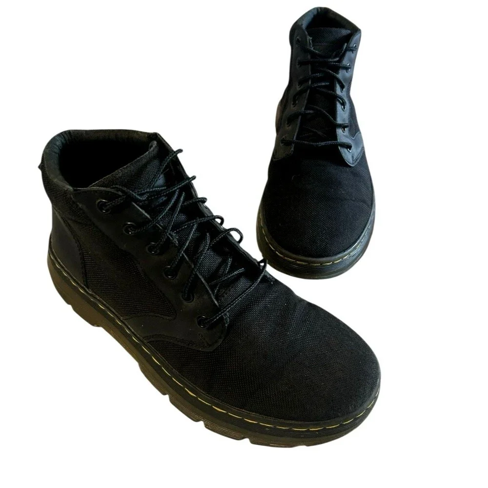 Dr. Martens Bonny Tech Utility Black Canvas Woven Chukka Boots M-7 / W-8